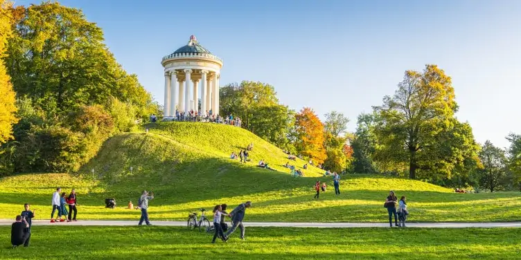 The Monopteros temple in the Englischer Garten in Munich