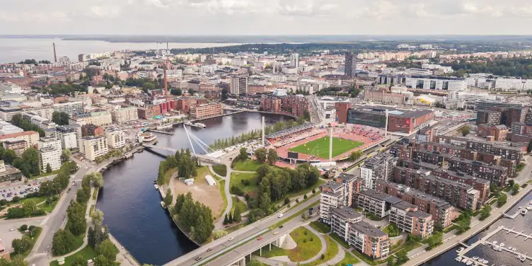 an image of Tampere, Finland from the air