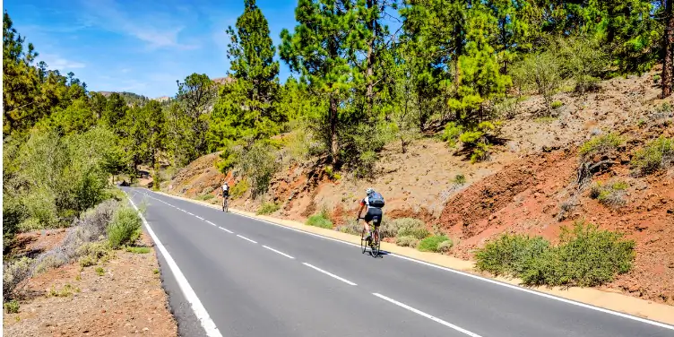 an image of cyclists on the road in Tenerife