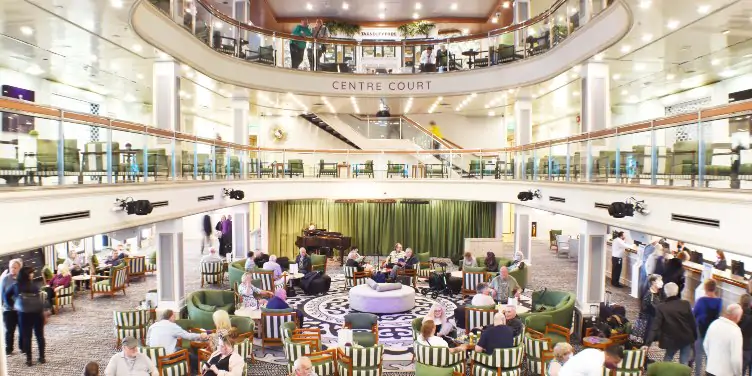 an image of the atrium/reception of a cruise ship