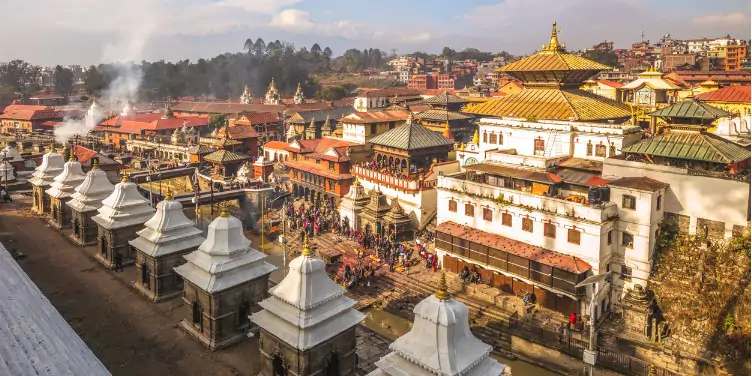 an image of the Pashupatinath Temple, a sacred landmark in Kathmandu, Nepal