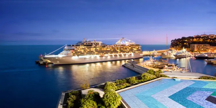 an image of a cruise ship in Monaco harbour