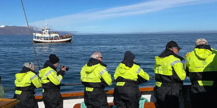 an image of whale-watchers in Húsavík, Iceland