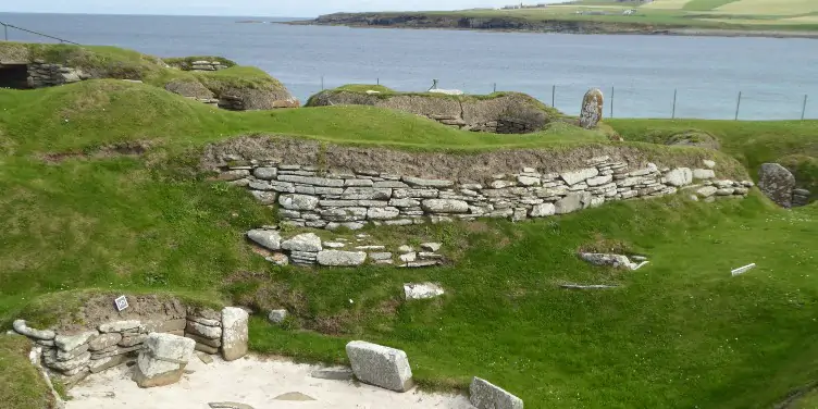 an image of Neolithic village Skara Brae in the Orkney Islands