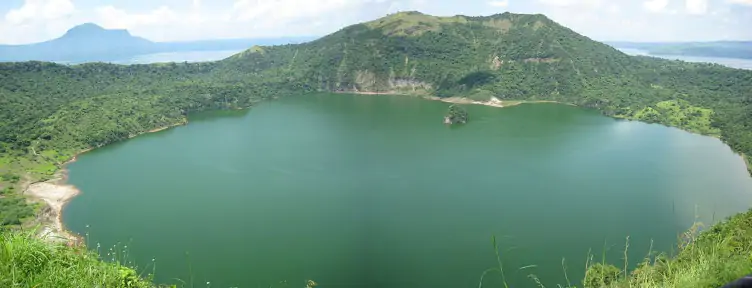 Caldera home to Vulcan Point on top of Taal Volcano in the Philippines