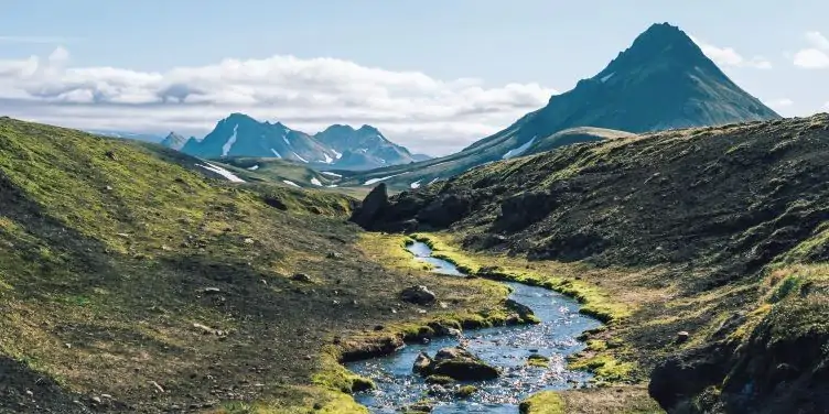 View across the famous Laugavegur trail in Iceland