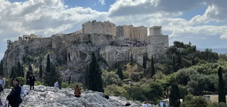 Acropolis castle on the top of the hill. 