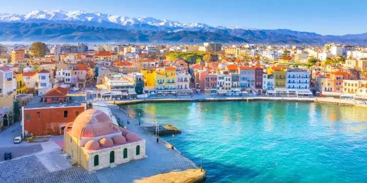 An aerial view across Chania