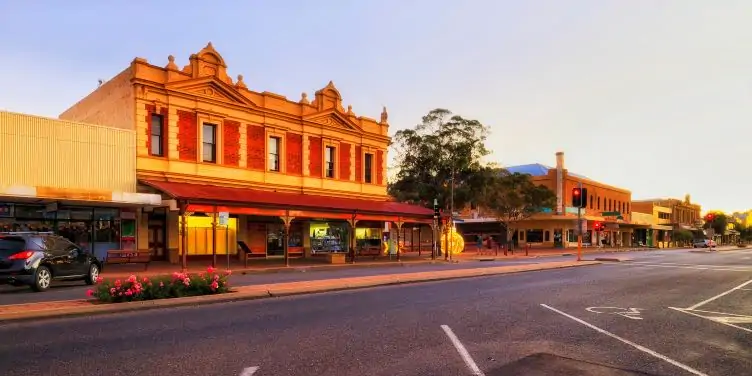 A view of the main street in Kalgoorlie, western Australia. 