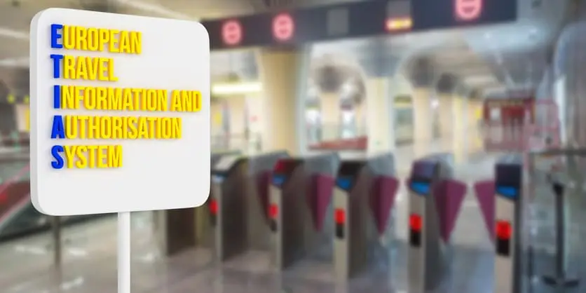etias sign in an airport