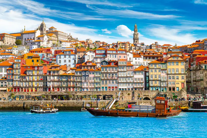 Beautiful view of the city of Porto on a beautiful summer day. Porto, Portugal. High quality photo